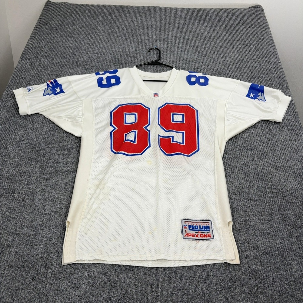 VTG New England Patriots Apex One Jersey Mens 52 White Mesh 89 Sports Gorpcore